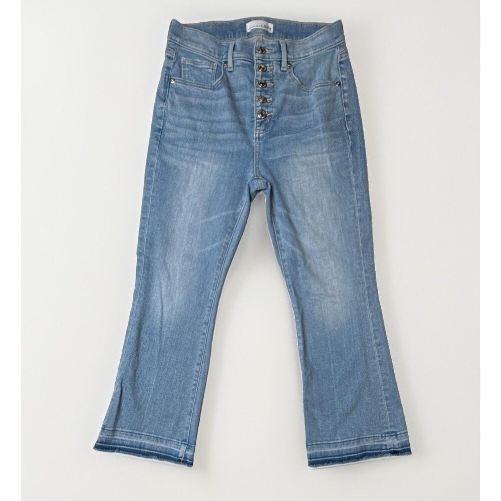 LOFT The Kick Crop Womens Light Wash Classic Cropped Denim Jeans Petite 4 / 27